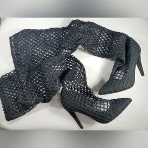 X2B Thigh High Net Stocking High Heels Multiple Sizes NWB
